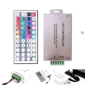 12V/24V 24A RGB LED Strip Controller with IR 44 Key Remote For RGB SMD 5050 3528