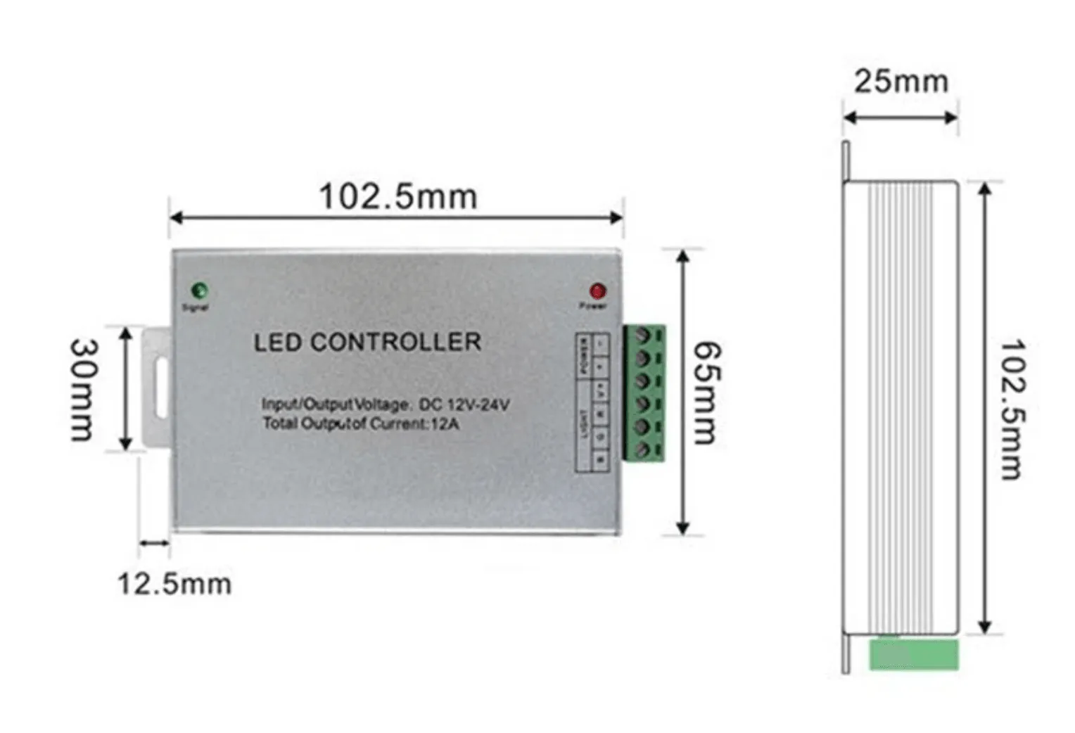 12V/24V 24A RGB LED Strip Controller with IR 44 Key Remote For RGB SMD 5050 3528