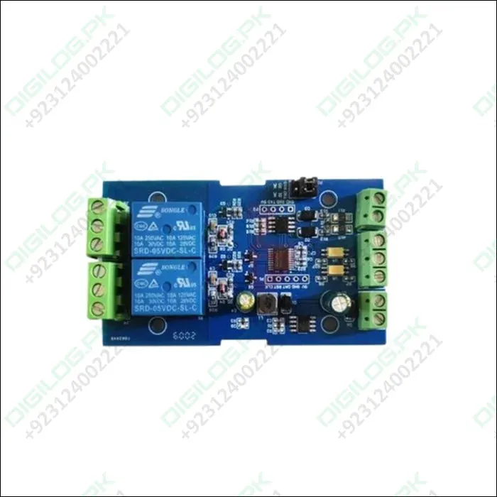 7-24V MODBUS RTU 2-way Relay Module Switch Input/Output RS485/TTL Anti-Reversing