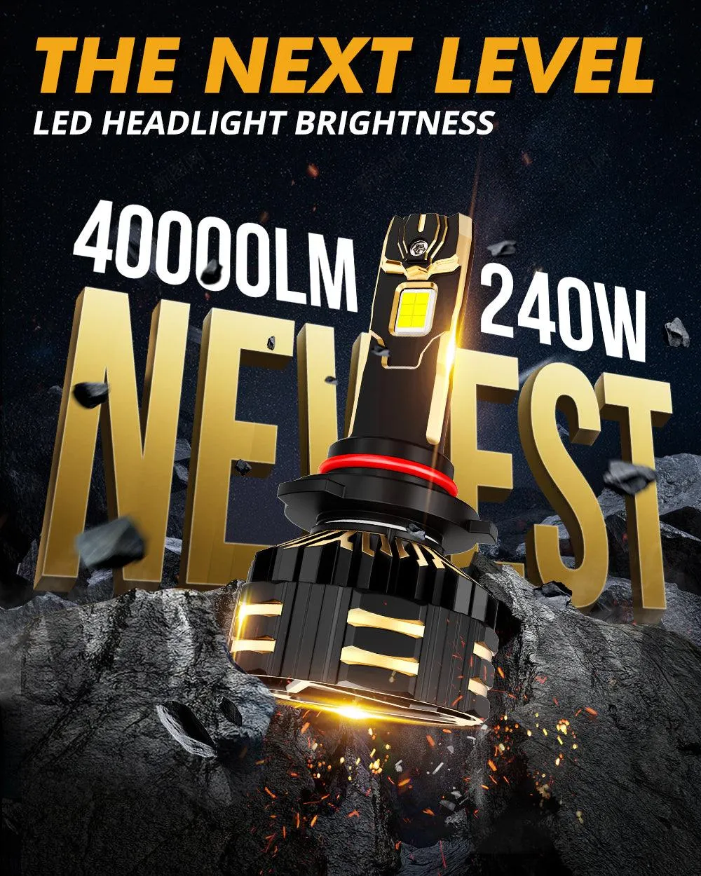 🆕9005 9006 LED Headlight Bulbs 240W 40000LM GX-ULTRA Series 6500K Cool White | 4 Bulbs