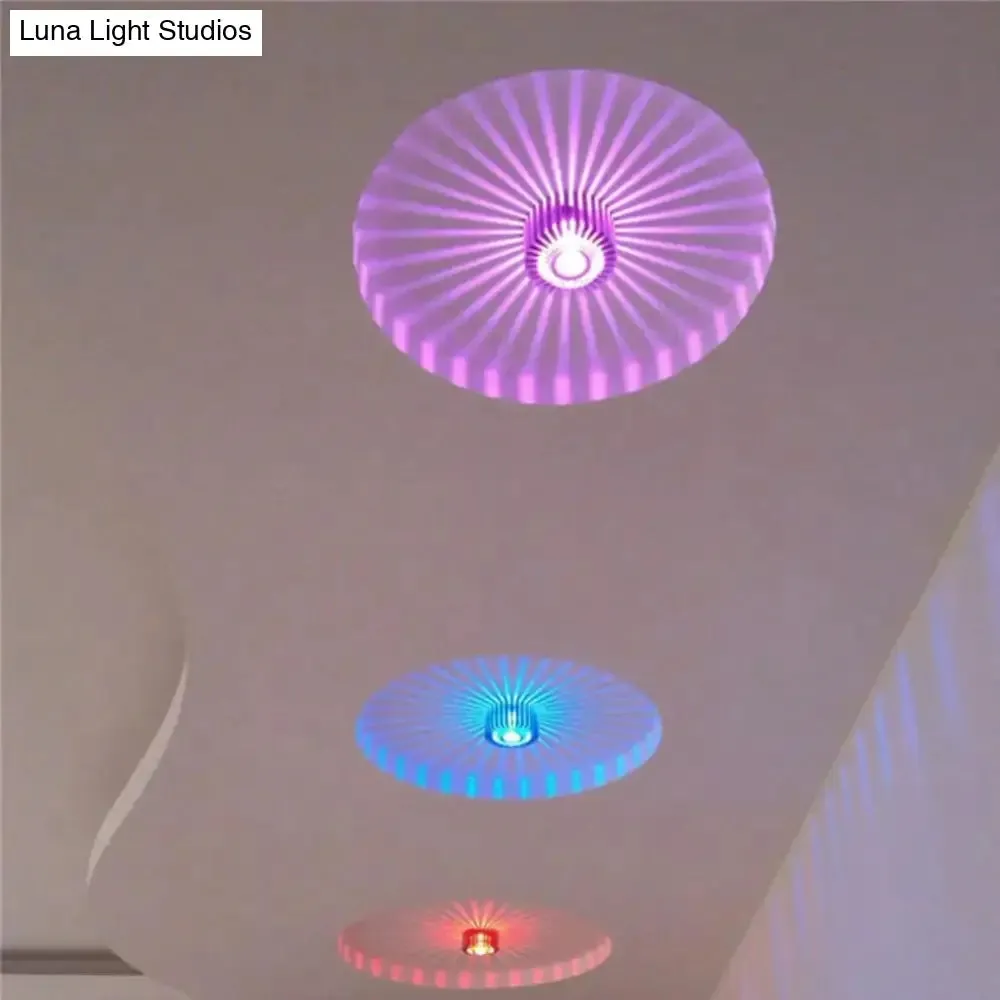 Aluminum Flush Mount Ceiling Light With Remote Control RGB Smart LED 3W Dimmable Light For Living Room