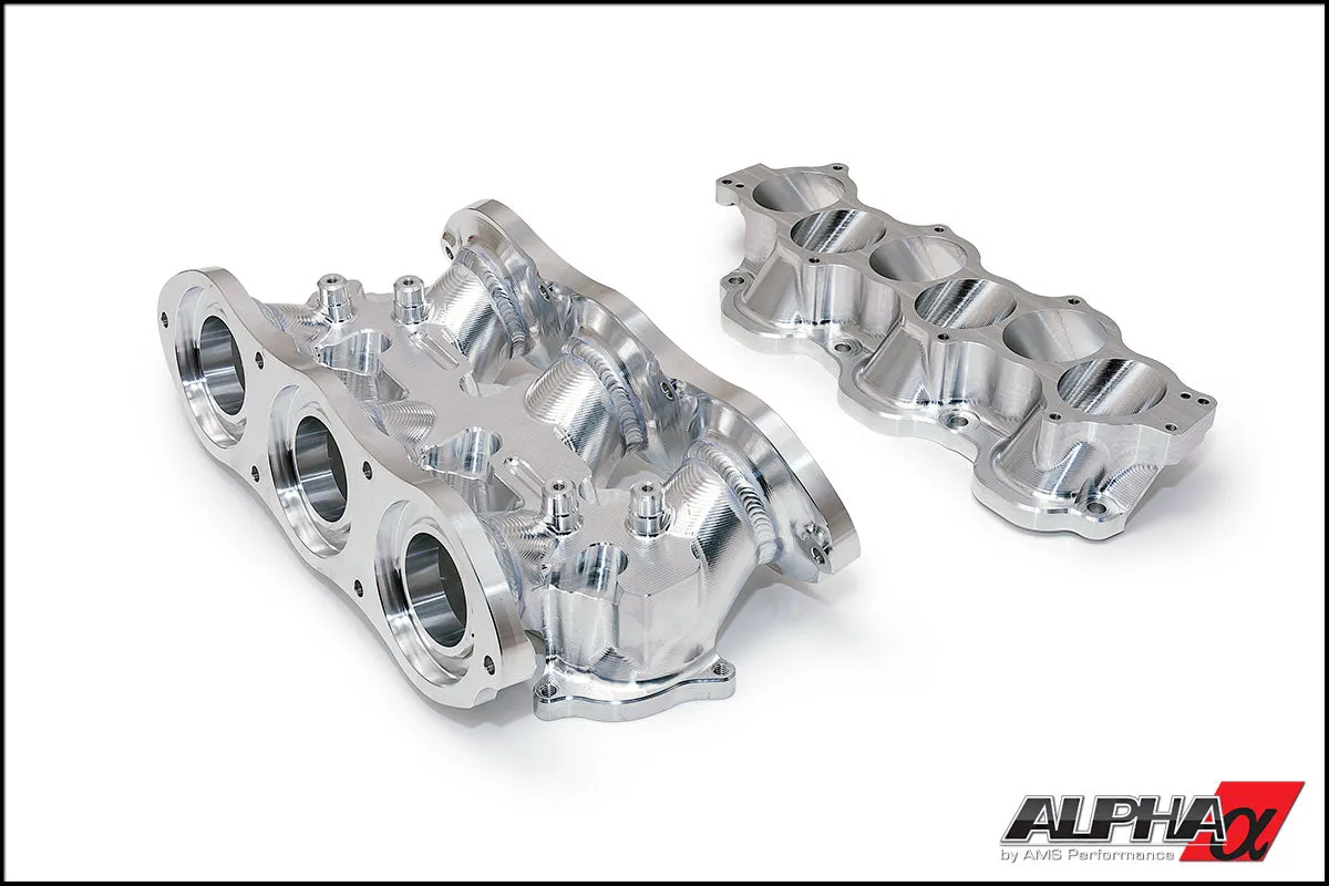 AMS ALP.07.08.0101-5 Cast Plenum / Billet Intake manifold standard fuel rail NISSAN R35 GT-R (clear anodized)