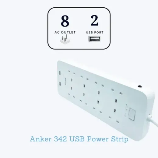 Anker PowerExtend 342 USB Power Strip 8 in 1 -White