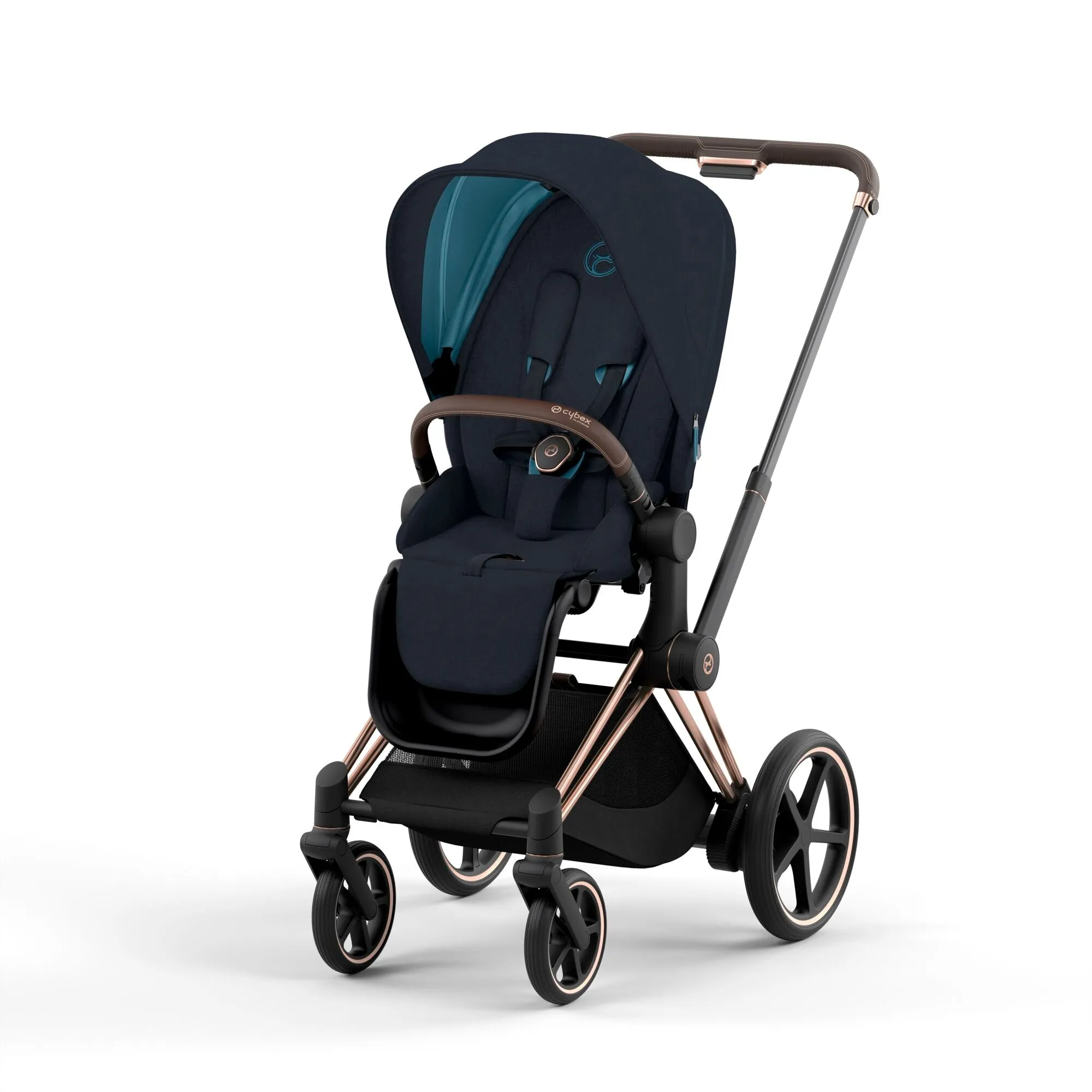 Cybex ePriam Pram 2022 Rose Gold   Midnight Blue