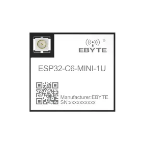 Ebyte ESP32-C6-MINI-1U 2.4GHz Bluetooth Wifi IOT SoC Module 20dbm 180m WIFI6 BLE5.3 ESP32-C6 MQTT IPV6 4M Flash AT Command IPEX