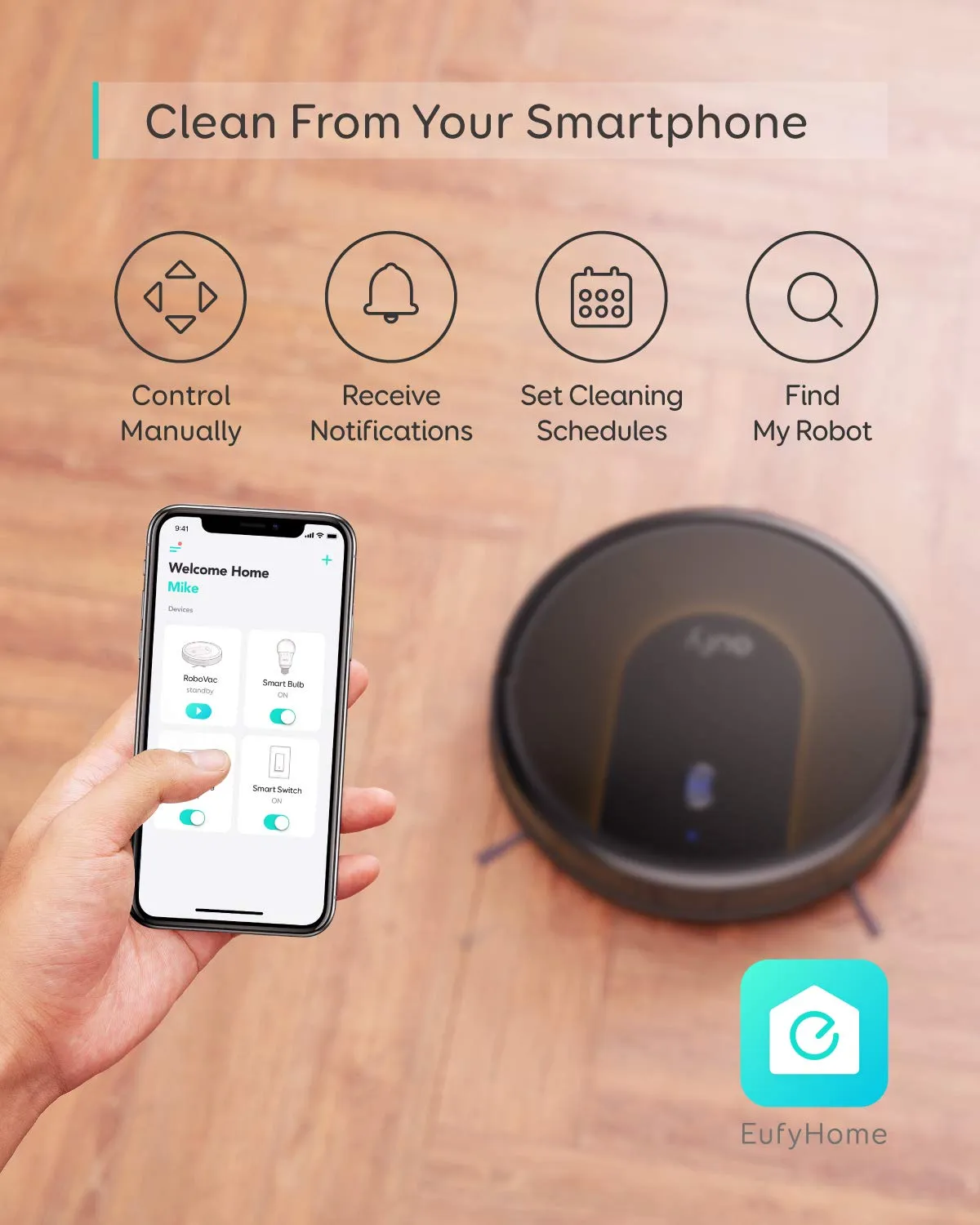 Eufy [BoostIQ RoboVac 30C, Wi-Fi, Upgraded, Super-Thin, 1500Pa Strong Suction, 13 ft Boundary Strips Included, Quiet, Self-Charging Robotic Vacuum Cleaner, Cleans Hard Floors to Medium-Pile Carpets