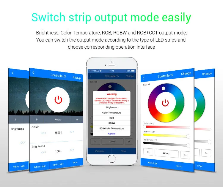 FluxTech ® MiBoxer 5 in 1 WiFi LED Strip Controller, Amazon Alexa Voice Control Remote, Google Assistant and APP Control