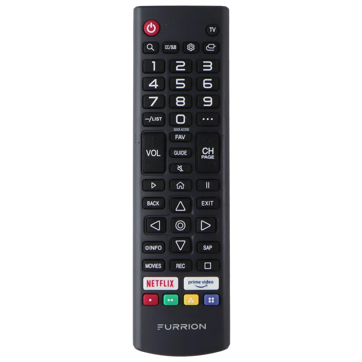 Furrion HR-B203 Remote Control with Dedicated Netflix and Prime Video Buttons - Gray - Enhanced Features for Ultimate Streaming Experience