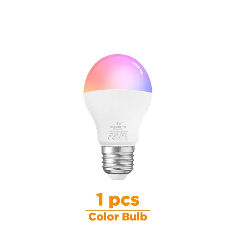 GLEDOPTO LED 6W RGB CCT led bulb Zigbee smartLED bulb e26e27 AC100-240V WW/CW  rgb led bulb dimmable light dual white and color