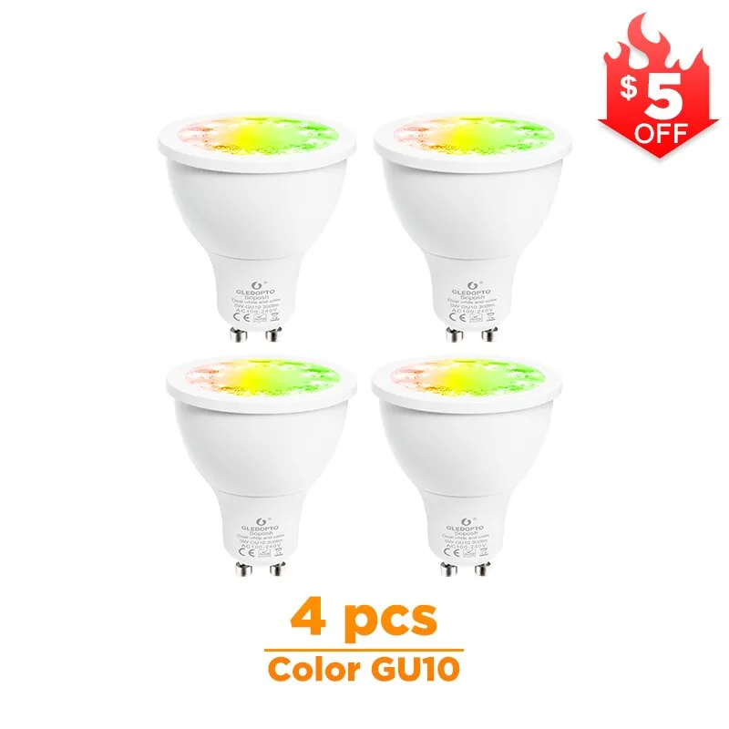 GLEDOPTO smart home color and dual white 5W GU10 4W mr16  2700-6500K LED spotlight zigbee 3.0 work with amazon alexa echo puls