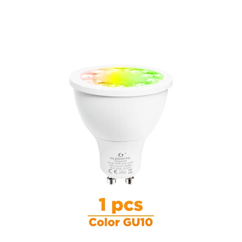 GLEDOPTO smart home color and dual white 5W GU10 4W mr16  2700-6500K LED spotlight zigbee 3.0 work with amazon alexa echo puls