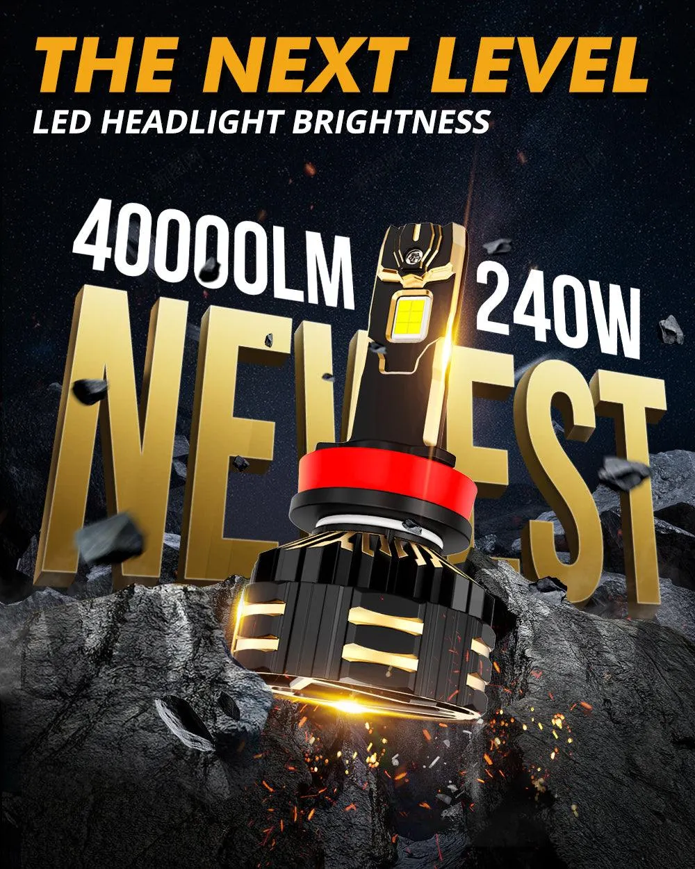 🆕GX-ULTRA Series 40000LM 240W LED Headlight Bulbs 6500K Cool White