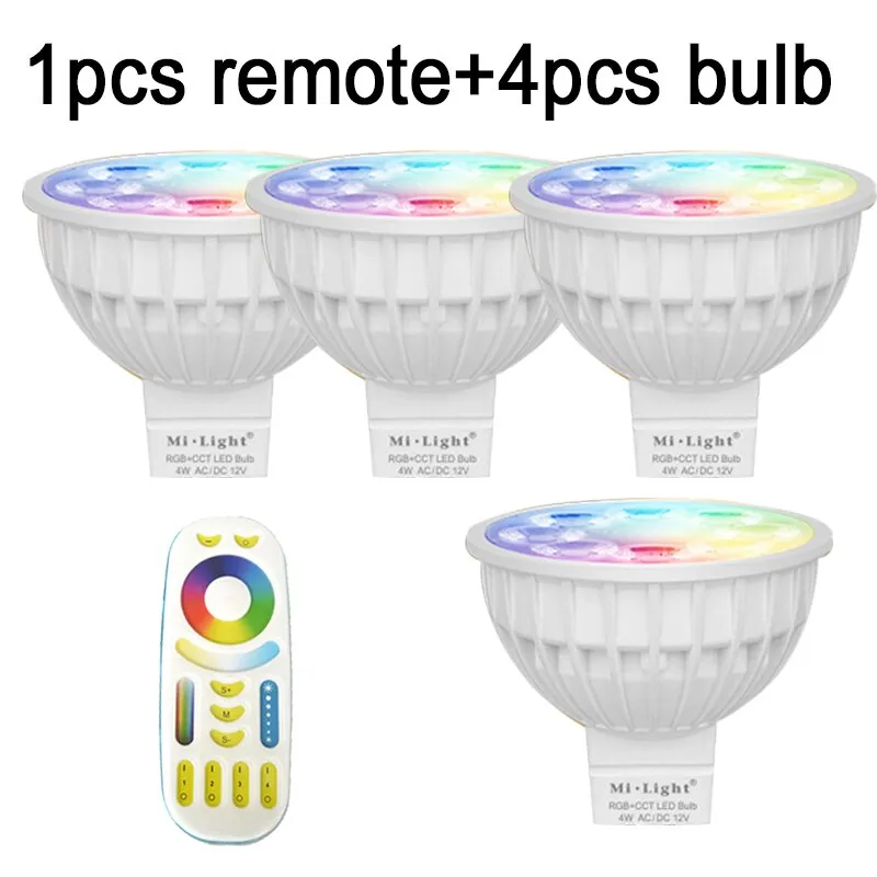 HOTOOK Mi Light WIFI LED Bulb RGB CCT(2700-6500K)LED Lamp Smart Light Dimmable MR16 GU10 4WSpotlight 2.4G Remote and APP Control