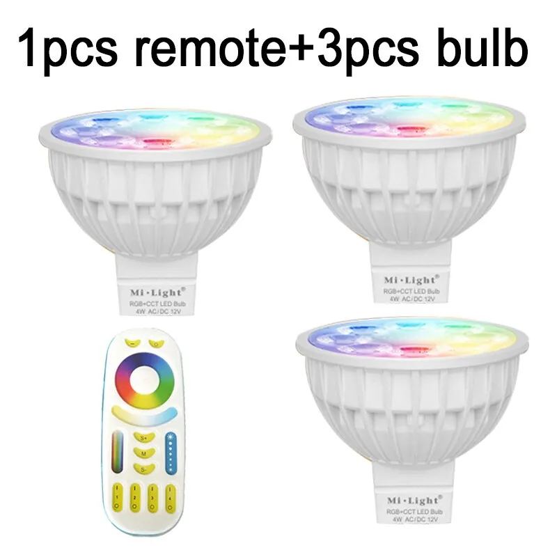 HOTOOK Mi Light WIFI LED Bulb RGB CCT(2700-6500K)LED Lamp Smart Light Dimmable MR16 GU10 4WSpotlight 2.4G Remote and APP Control