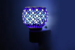 Krishi Electric Kapoor Dani Stand Kapur Incense Burner/ Smart Ceramic Kapoor Dani/Aroma Oil Burner Cum Night Lamp with Switch Design On The Kapoordani May Vary (Blue)(Round)