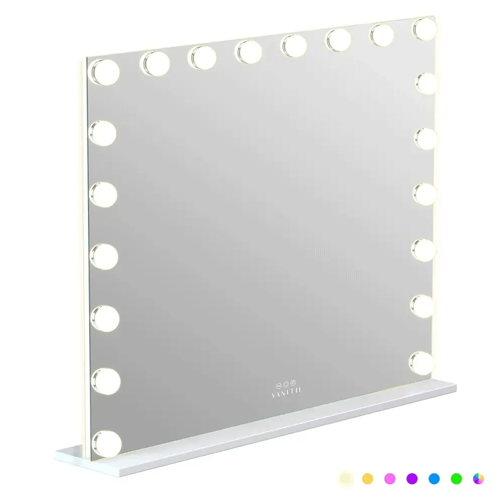 LUXE Hollywood Glow Vanity Mirror with RGB - 18 Dimmable LED Bulbs & Smart Touch Control