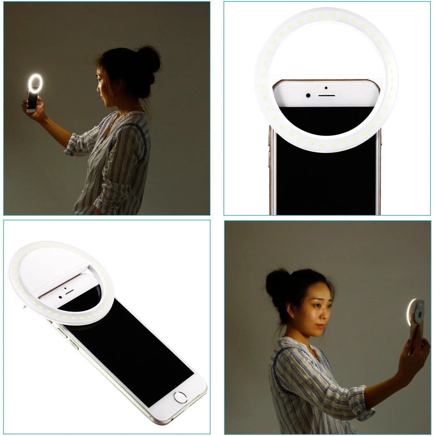 Luxury Selfie Luminous LED Light Up Phone Ring For iPhone 6S 7 Plus Samsung LG