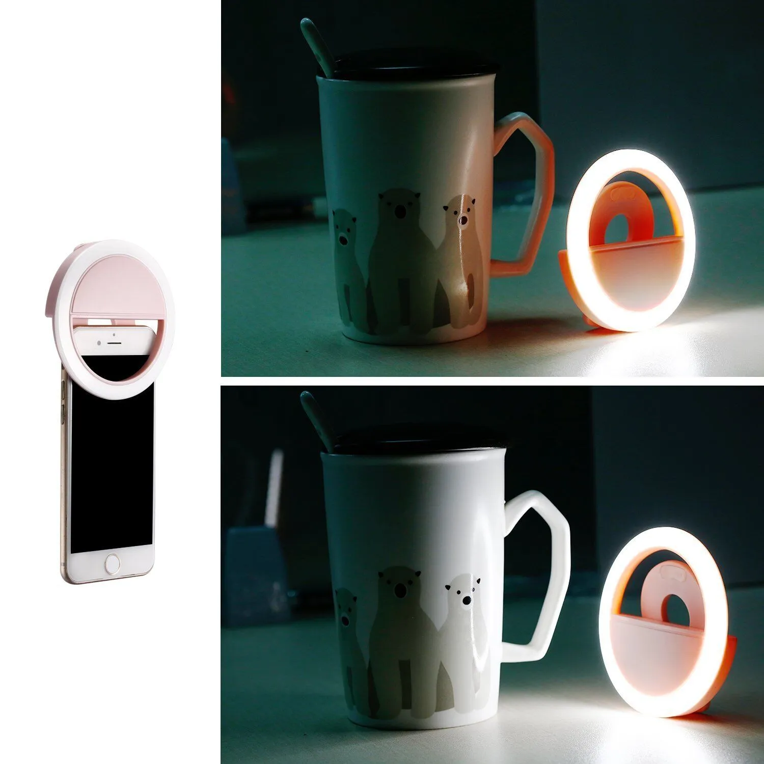 Luxury Selfie Luminous LED Light Up Phone Ring For iPhone 6S 7 Plus Samsung LG