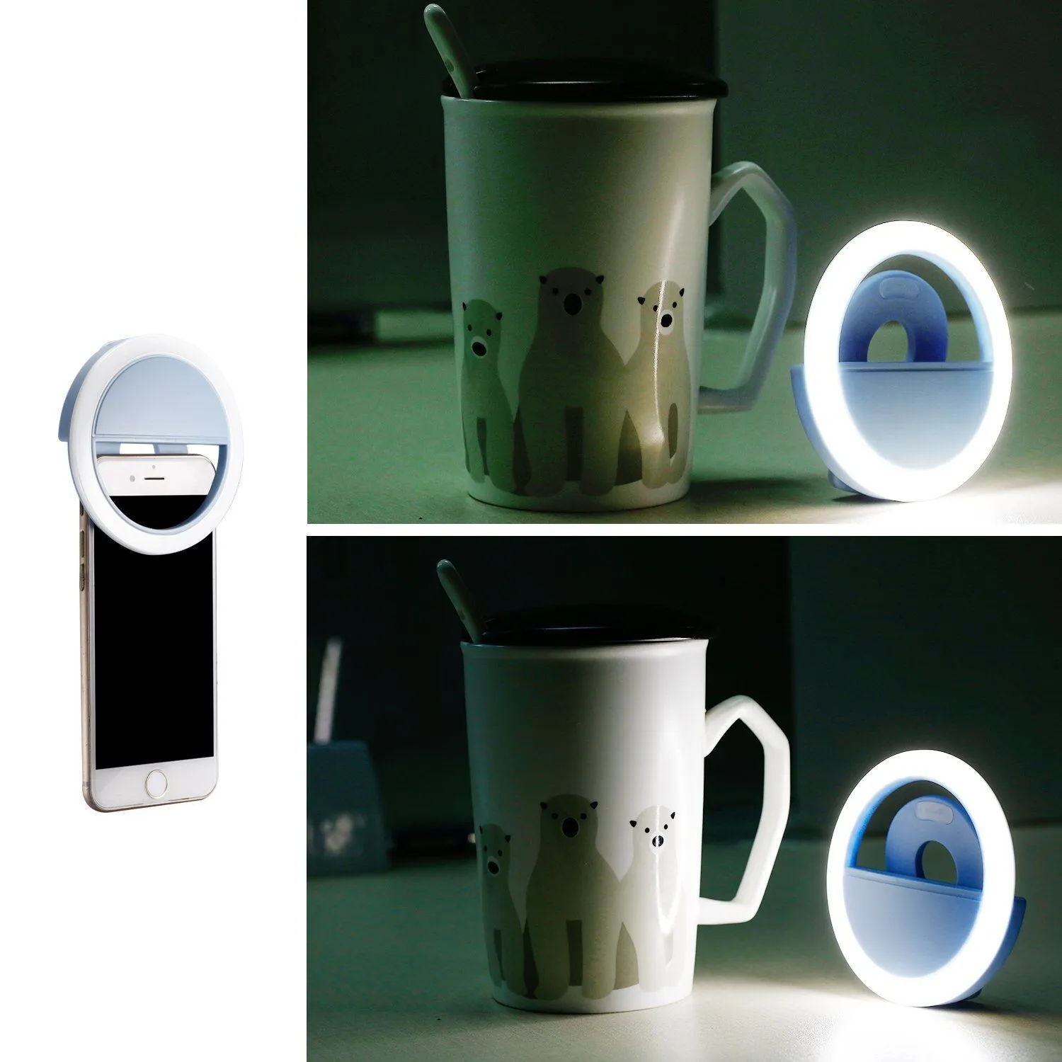 Luxury Selfie Luminous LED Light Up Phone Ring For iPhone 6S 7 Plus Samsung LG