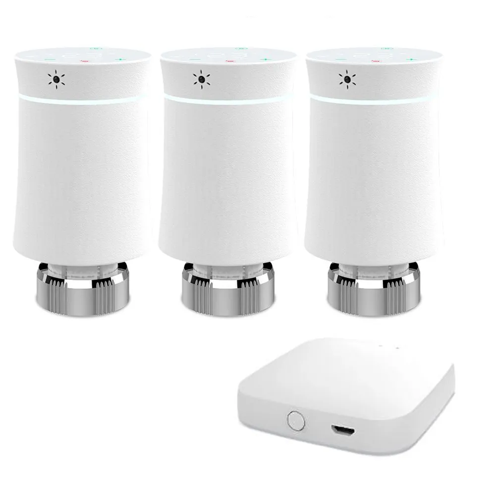 MOES ZigBee Smart Radiator Valves Tuya Save Energy Black White TRV BRT 100 Mini Soft Touching Thermostatic Valve