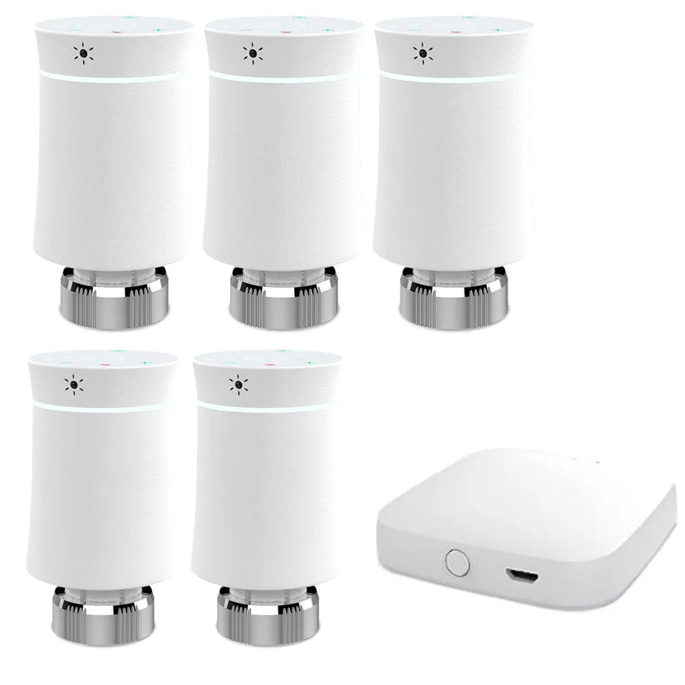 MOES ZigBee Smart Radiator Valves Tuya Save Energy Black White TRV BRT 100 Mini Soft Touching Thermostatic Valve