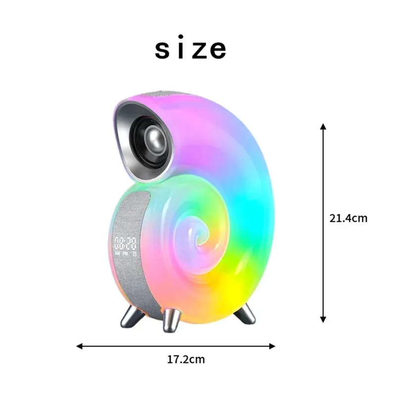 NEW APP Control RGB Atmosphere Night Light Conch Bluetooth Speaker Music , Natural Sleep Aid Alarm Clock Room Decoration