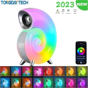 NEW APP Control RGB Atmosphere Night Light Conch Bluetooth Speaker Music , Natural Sleep Aid Alarm Clock Room Decoration