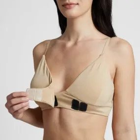 New - Slick Chicks Women's Side Fastener Adaptive Bra - Beige L