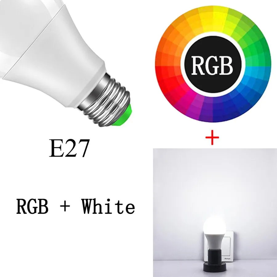 Newest 15W RGB Bluetooth Smart LED Bulb E27 Dimmable B22 RGBW RGBWW LED Bulb Music Voice Control Smart Light Lamp for Home Decor