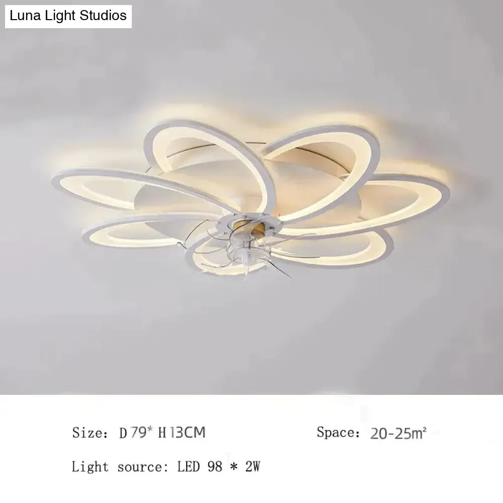 Nordic living room led creative smart windmill ceiling fan light