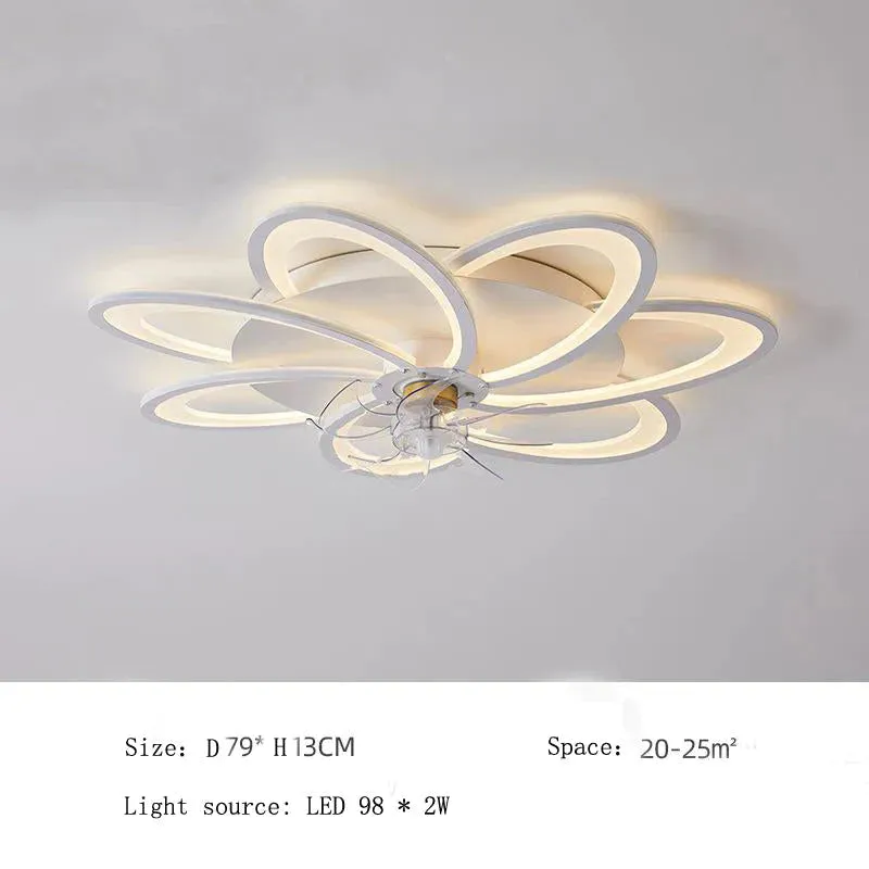 Nordic living room led creative smart windmill ceiling fan light