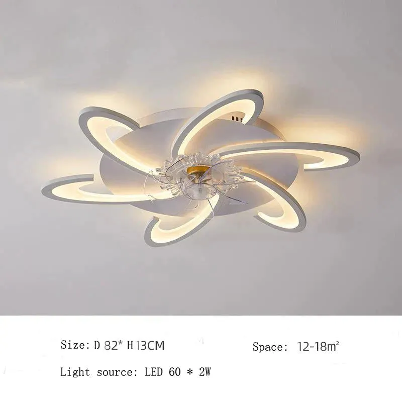 Nordic living room led creative smart windmill ceiling fan light