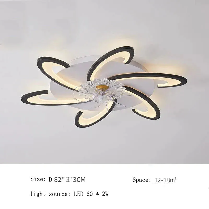 Nordic living room led creative smart windmill ceiling fan light