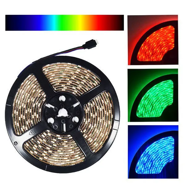 NovaBright 24V 5050SMD Color Changing RGB Super Bright LED Strip Light 16 Ft Reel 300 LEDs Reel Only