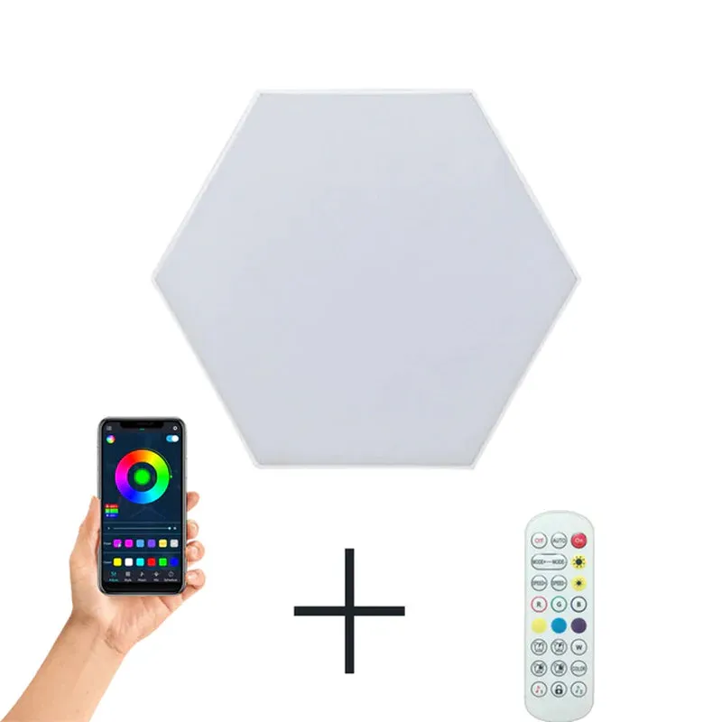 "Quantum Wall Lamps: 5V USB APP LED Hexagonal Night Light - Perfect for Indoor Home DIY Decoration, Creative RGB Decor, and Atmosphere Enhancement (1-20 PCS)"