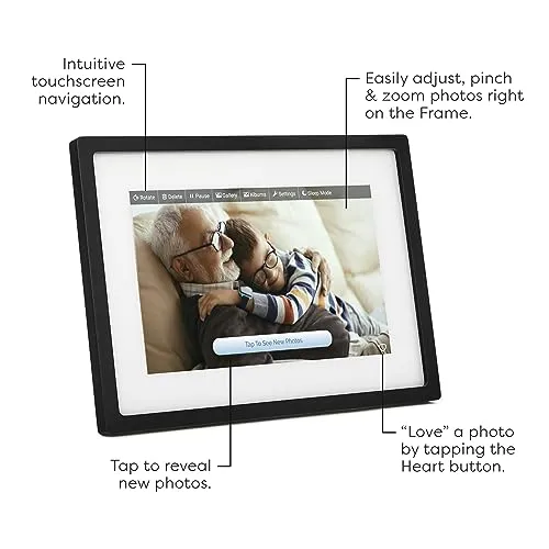 Skylight Digital Picture Frame: WiFi Enabled with Load from Phone Capability, Touch Screen Digital Photo Frame Display - Customizable Gift for Friends and Family - 10 Inch Black