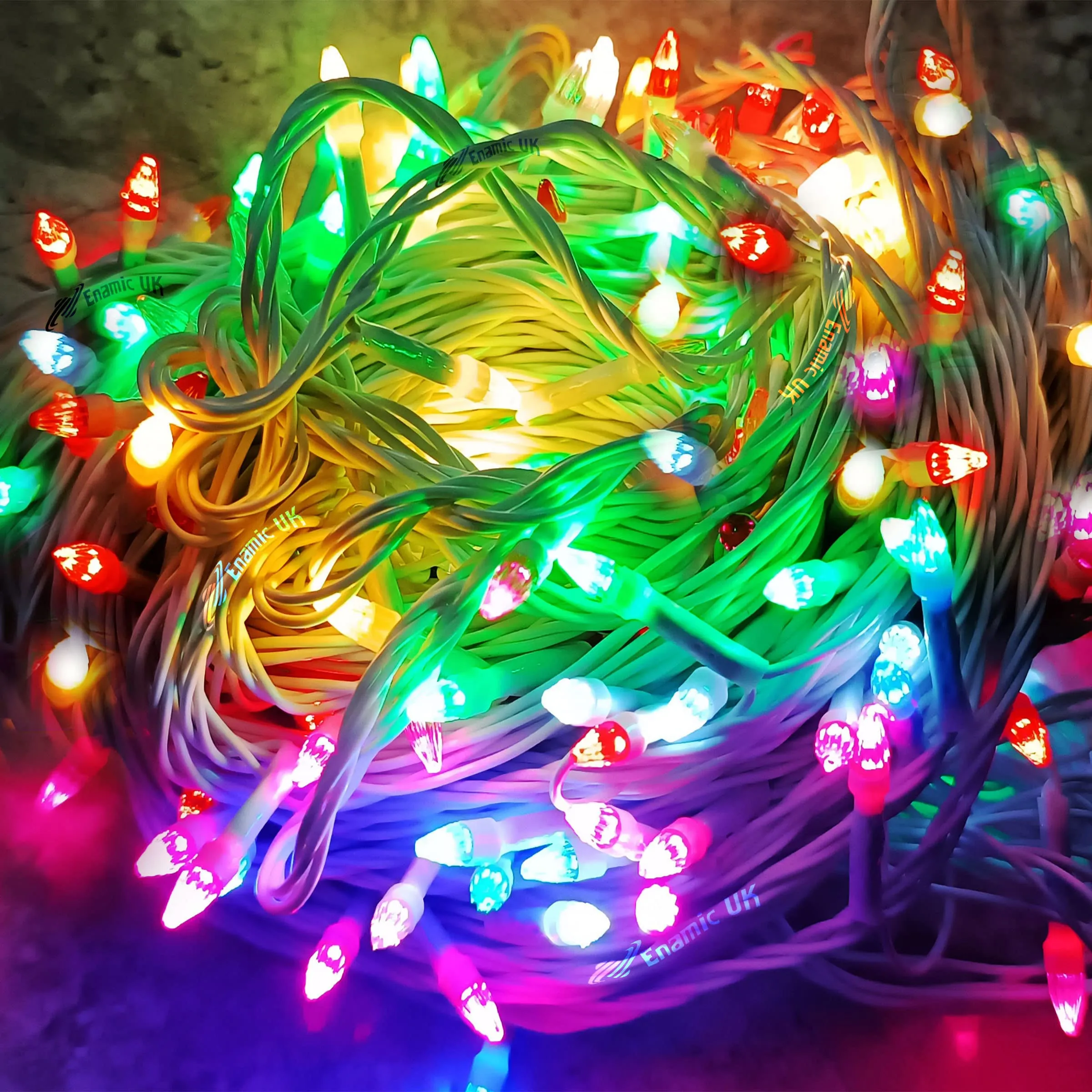 STARVIN White Wire RGB Diwali Light with 8 Mode Changer Tree Decoration Light 20 Meter (65 ft.) with 40% More Brighter Diwali Festivals Christmas Multi-Purpose Pack of 1 Make in India || MK34