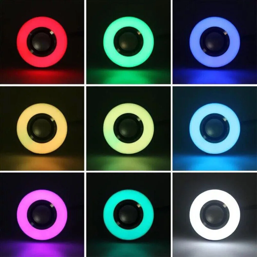 US 2-4 Pcs Wireless Bluetooth Light Bulb Speaker RGB E27 Smart Music Lamp Remote