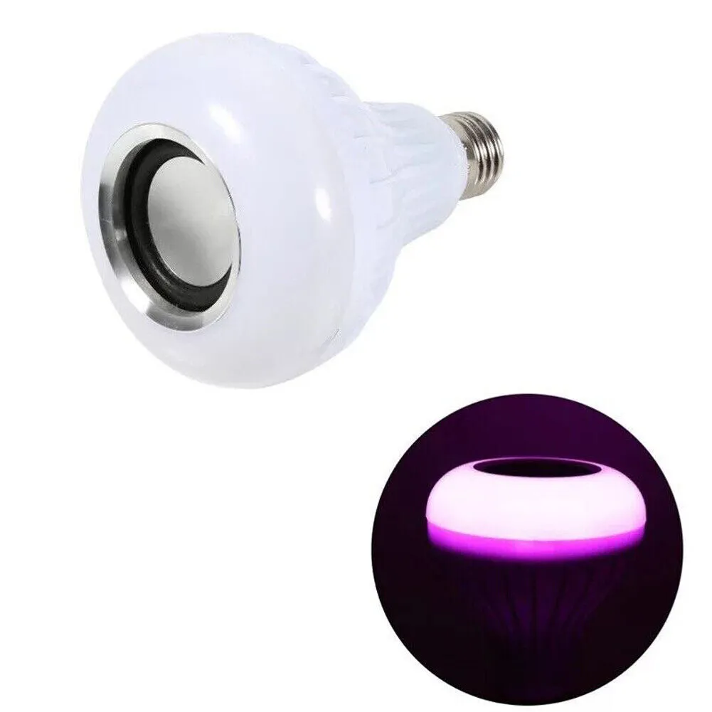 US 2-4 Pcs Wireless Bluetooth Light Bulb Speaker RGB E27 Smart Music Lamp Remote