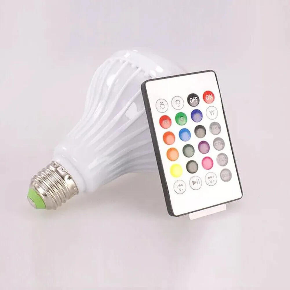 US 2-4 Pcs Wireless Bluetooth Light Bulb Speaker RGB E27 Smart Music Lamp Remote