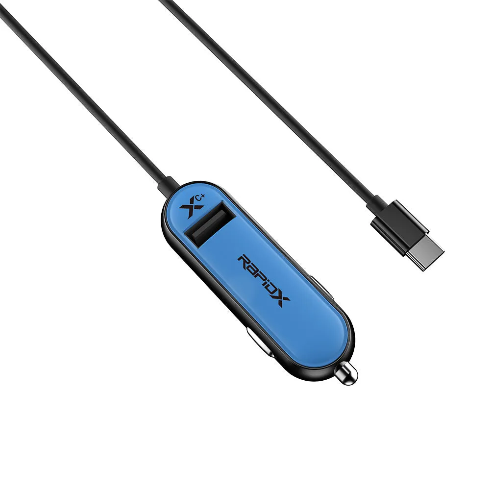 XCPlus Type C Charger with additional USB port -Blue