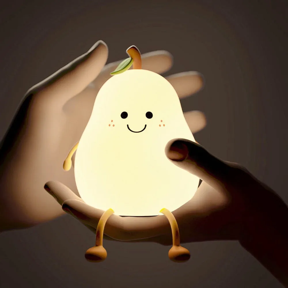 Yeknu RGB Night Light Pear Shape USB Rechargeable Dimmable Bedroom Light Bedside Decoration Silicone Lamp Children Gifts Direct Sale